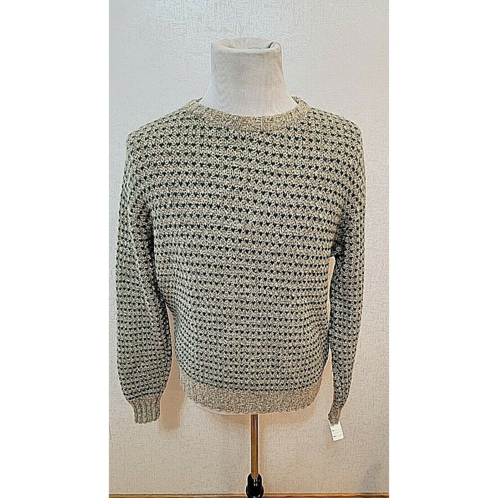 VTG LAKE HARMONY ROWING CLUB MEN'S GRAY /GREEN WOOL SWEATER MADE USA SIZE M# 413